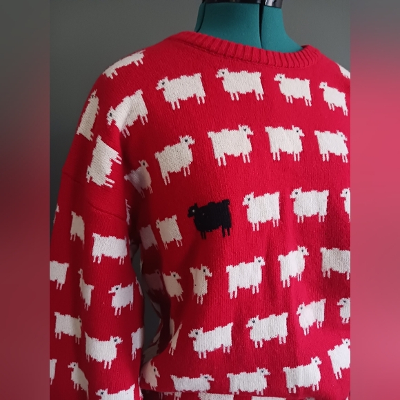 Vintage Warm & Wonderful LONDON 1979" Diana Edition" Wool Sheep Sweater Size M - Picture 2 of 11